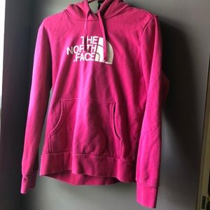 Pink north face sweatshirt